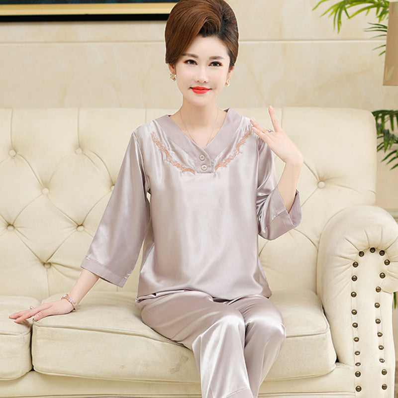 Silk silk spring and autumn home clothes