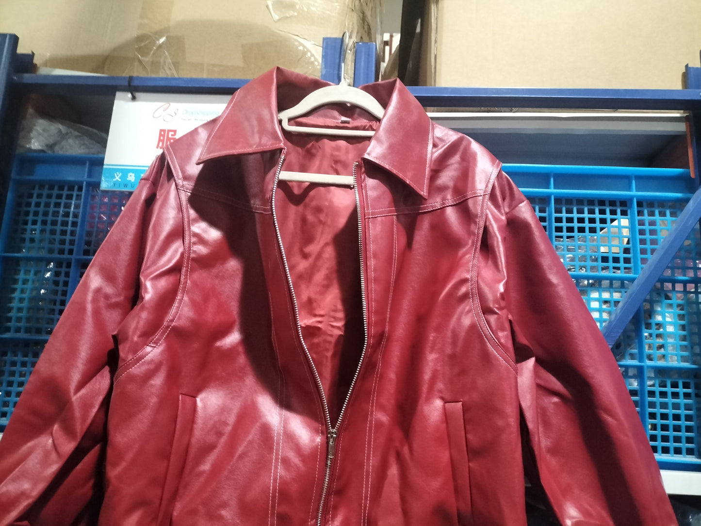 Loose Fashion Lapel Zip-up Jacket Cool Long Sleeve Zipper Closure Moto Biker Leather Jacket Womens Clothing