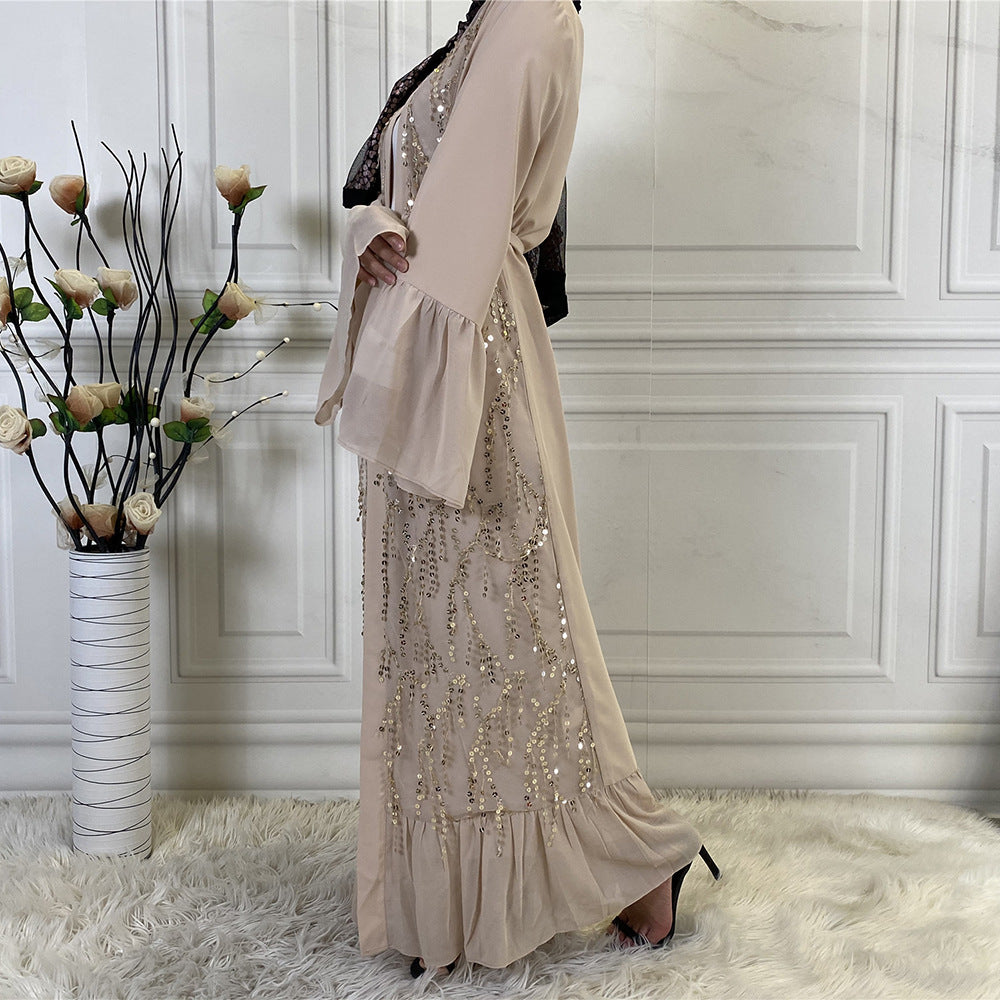 Sequin Outer Robe Women's Chiffon Cardigan