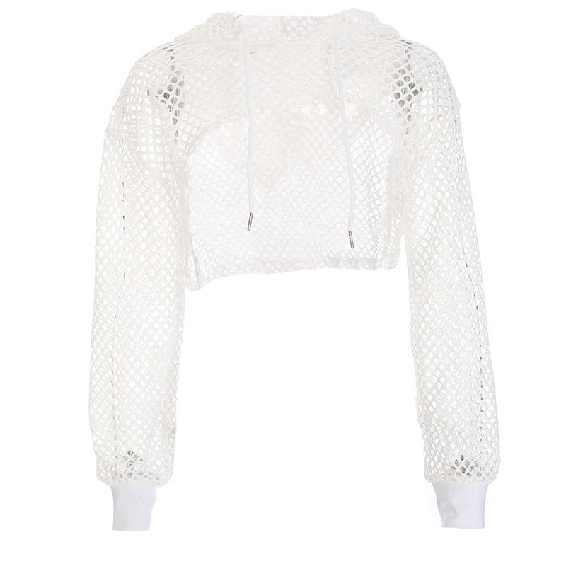 Women's Summer Fashion Mesh Hollow Lace Sunscreen Cover T-shirt - Lightweight Breathable Casual Top