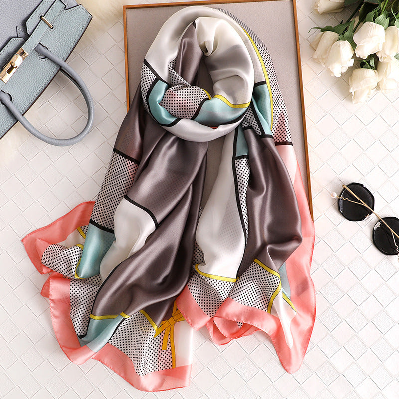 Simulated Silk Summer Seaside Sunscreen Silk Scarf