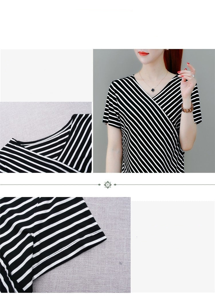 Korean Style Trendy Female Student Cute Bf Wind V-Neck Loose All-Match Blouse