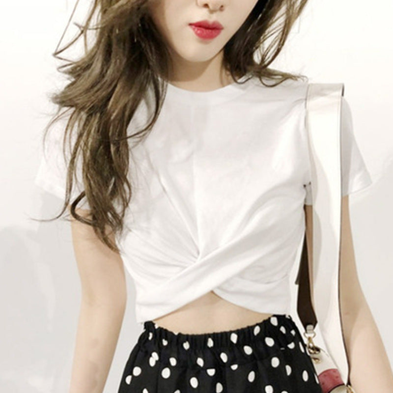 Korean Version Of The New Loose Students Pure Color Blouse Black And White Women