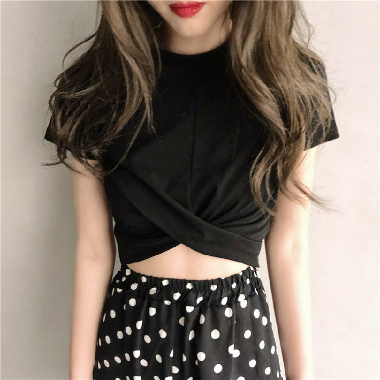 Korean Version Of The New Loose Students Pure Color Blouse Black And White Women