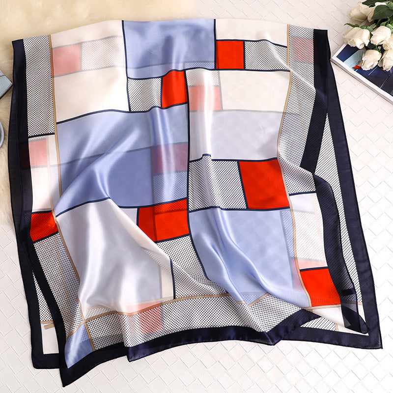 Simulated Silk Summer Seaside Sunscreen Silk Scarf