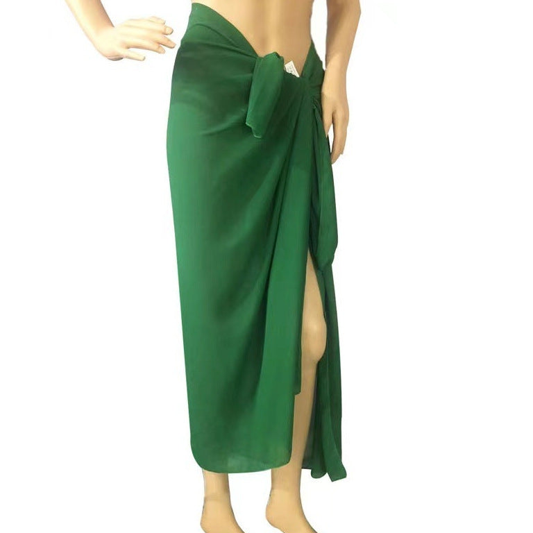 Women's Sarong Swimsuit Blouse Chiffon Long Bikini