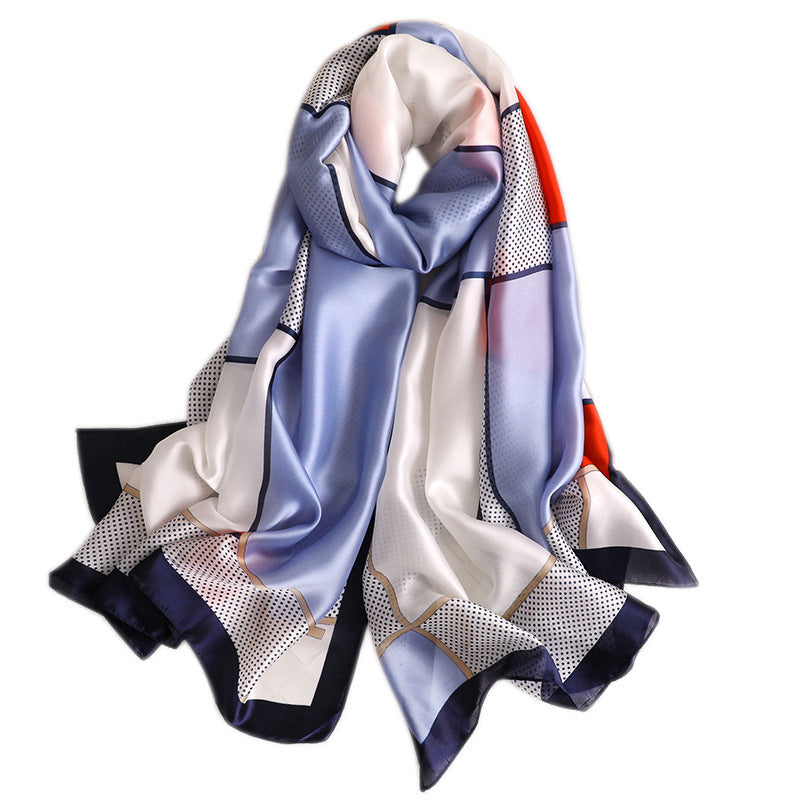 Simulated Silk Summer Seaside Sunscreen Silk Scarf
