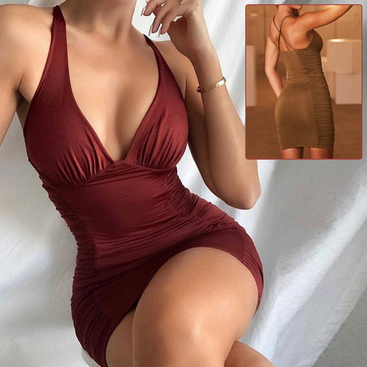 Deep V-neck Backless Suspender