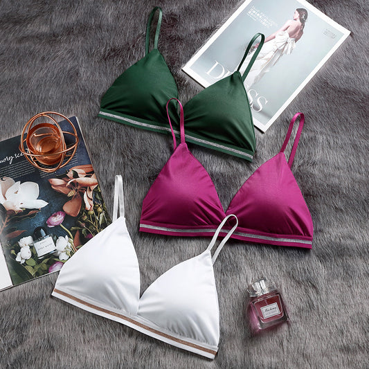Light Luxury Edition Ice Silk Chest-wrapped Women's Pure Desire Bra Set Bikini