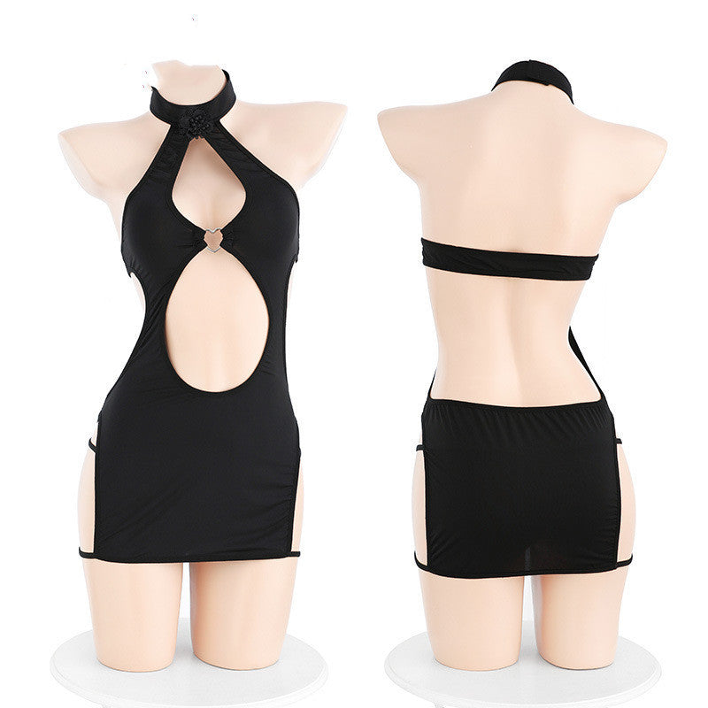 Hollow-out Naked Backpack Hip Dress